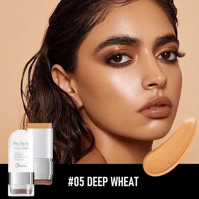 O'CHEAL Perfect Cover Stick Concealer & Foundation – Waterproof Concealer Foundation Stick Zpaxo 05 Deep Wheat 20g