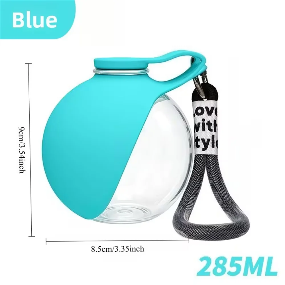 Upgraded 2In1 Portable Water Bottle Collapsible Dog Bowl Leakproof Zpaxo Blue 285ML