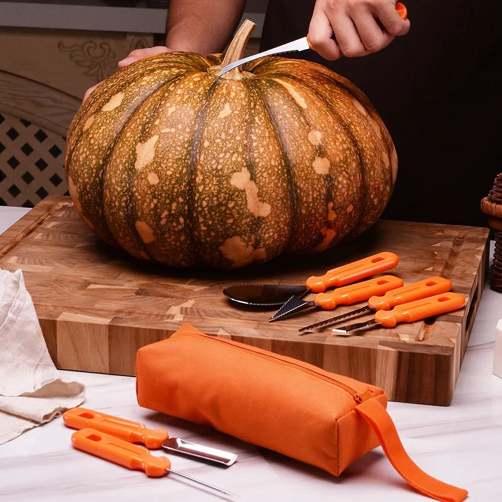 Pumpkin Carving Kit Pumpkin Cutter Tools Halloween Molds Stainless Steel Pumpkin Carver Stencils Cookie Cutter Kitchen Utensil Zpaxo