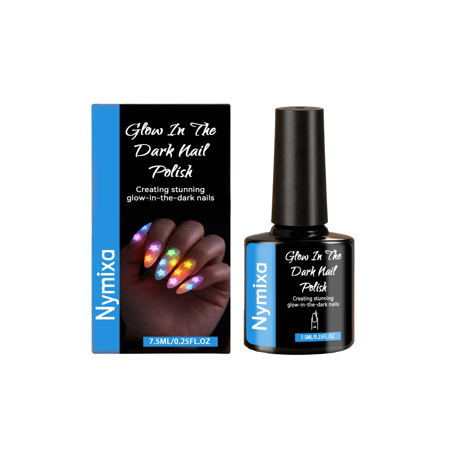 Glow in the Dark Fluorescent Nail Polish Set – 5 Neon Colors Gel Nail Polish Set Zpaxo Sky Blue