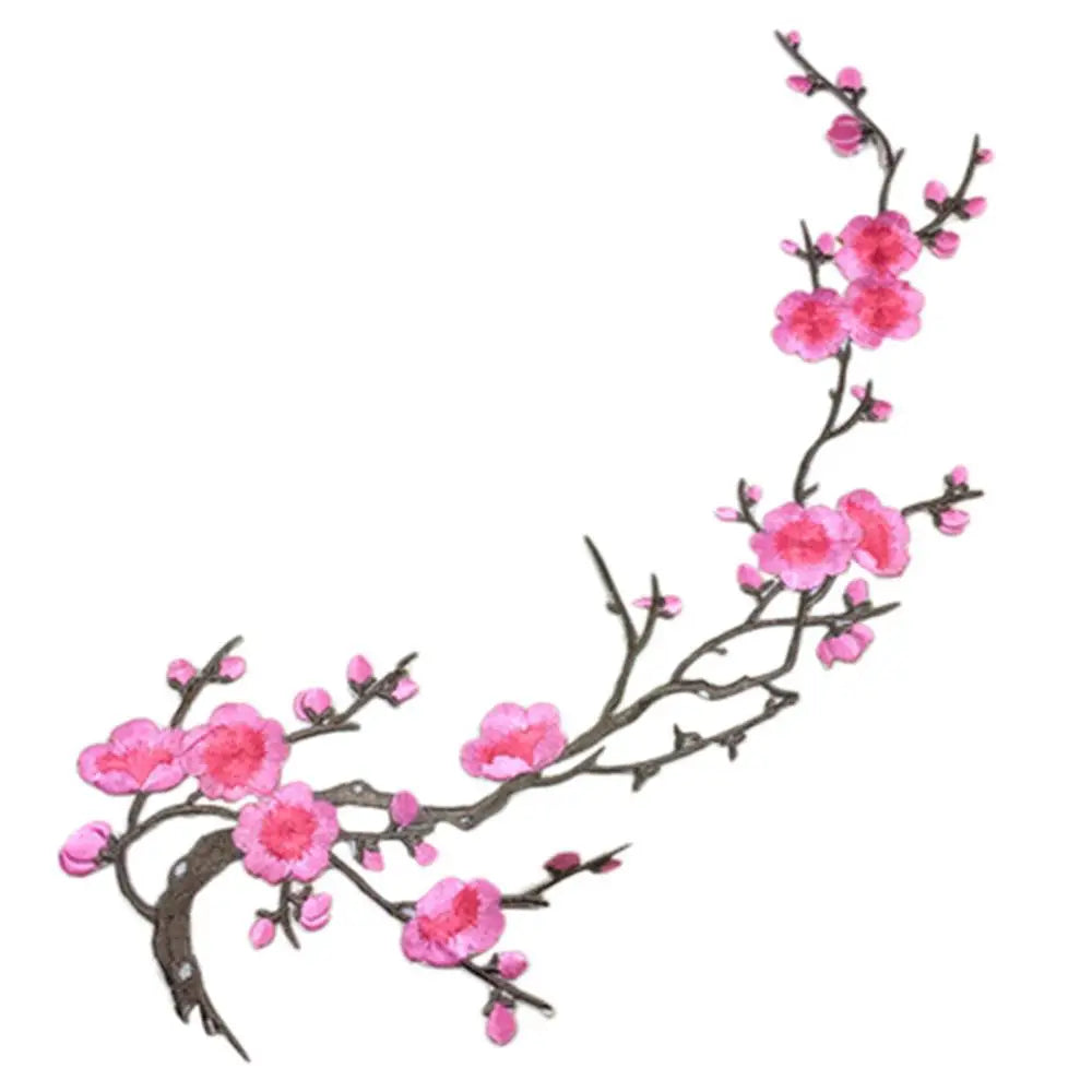 Embroidered Plum Blossom Flower Applique Clothing Embroidery Patch