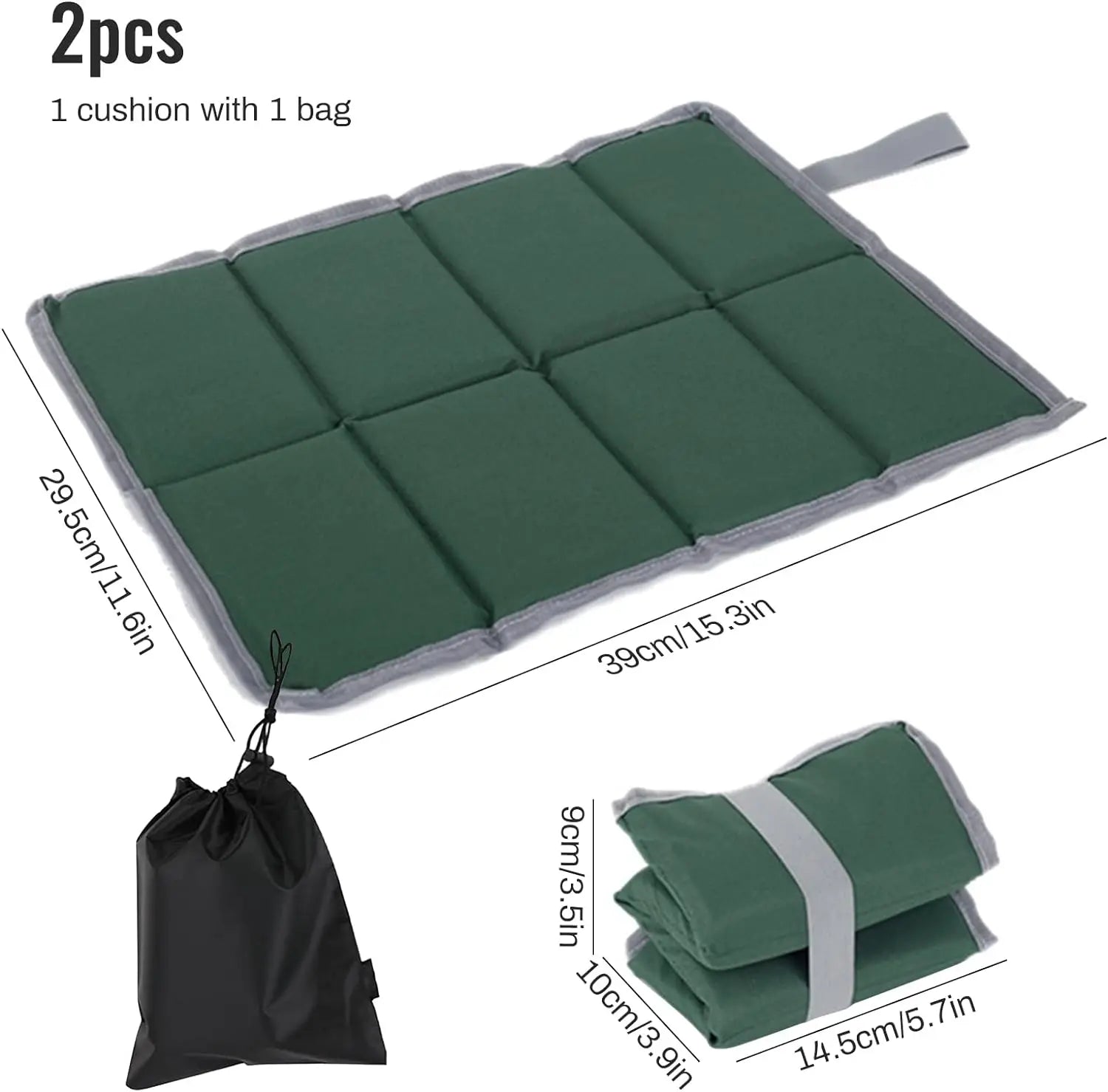 2-Pack Foldable Waterproof Picnic Cushions – Camping Seat Pads