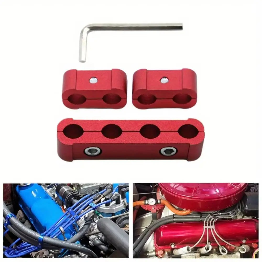 3pcs Three Dividers Spark Plug Wire Dividers Aluminum Performance Ignition Wire Fixing Clamps Durable Construction Zpaxo