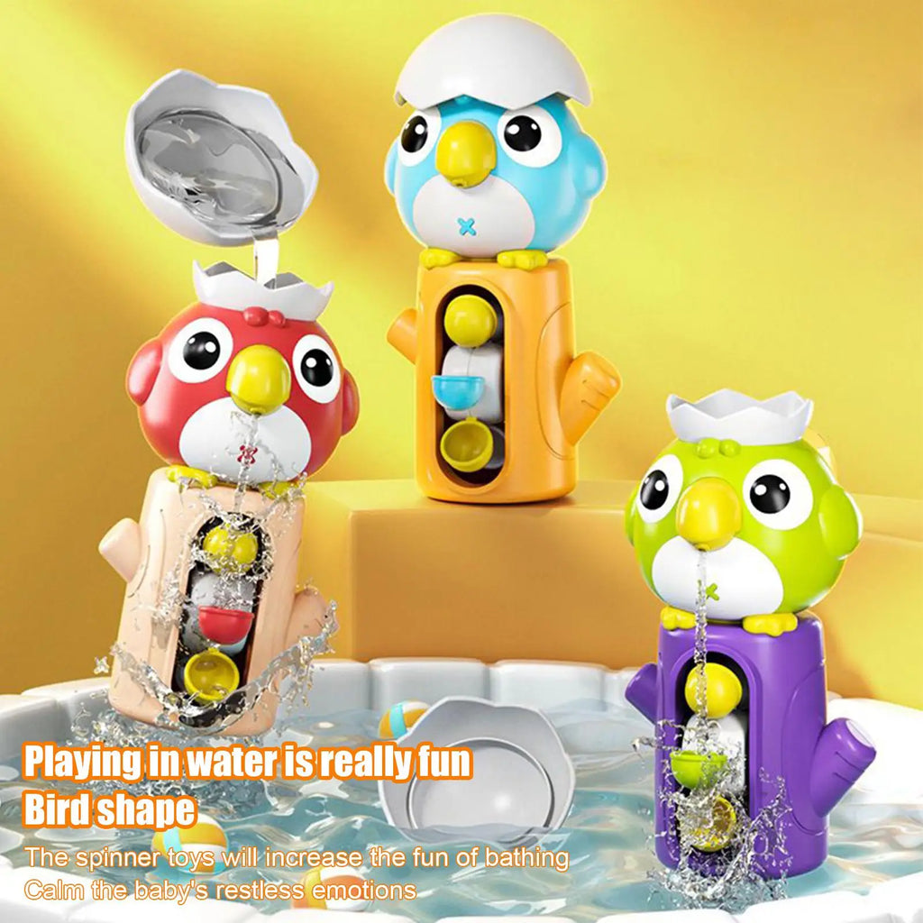 Kids Bath Toys Shower Water Toy With Suction Cup Children Tub Water Rotating Bathing Game for Hotel Apartment Vacation Travel Zpaxo