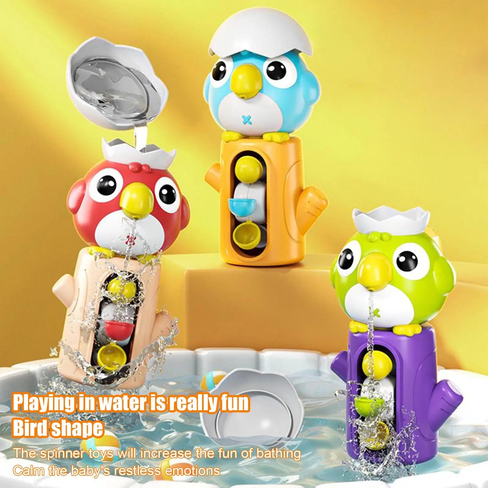 Kids Bath Toys Shower Water Toy With Suction Cup Children Tub Water Rotating Bathing Game for Hotel Apartment Vacation Travel Zpaxo
