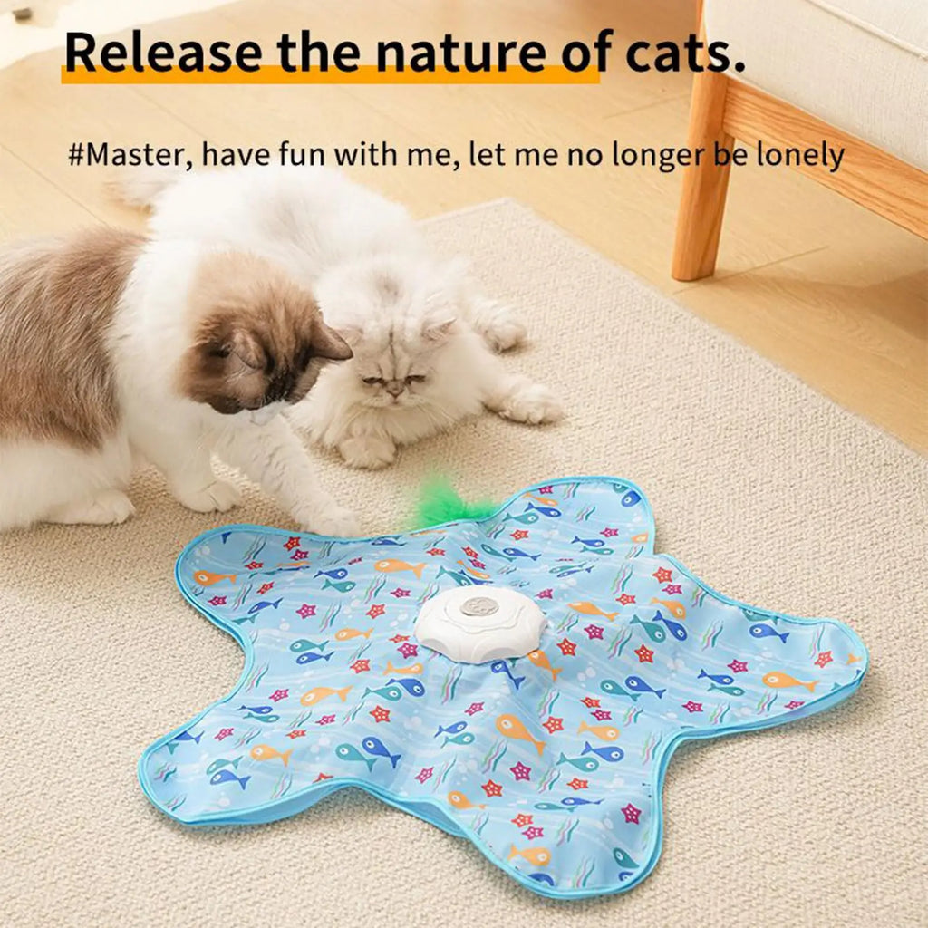 Interactive Cat Toys Star-Shaped Interactive Hunting Cat Toy Chew-Proof Enrichment Training Teething Relief Games for Hunting Zpaxo