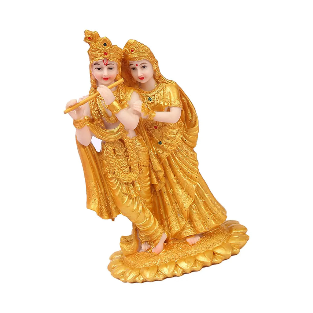 Radha Krishna Figurine Statue – 7.4" Hindu Resin Idol Decor Religious Figurine Zpaxo