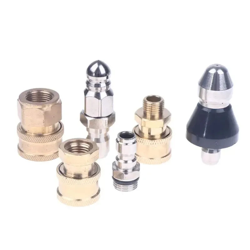 1PC Mini Sewer Jetter Nozzle With 1/4'' Quick Connect Drain Cleaning Nozzle Tips Kit For Drain Jetting Hose High Quality Zpaxo