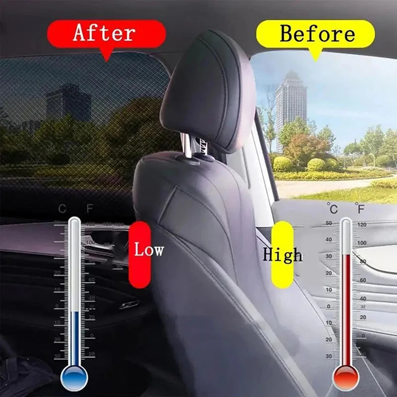 4-Pack Stretchy Mesh Car Window Sun Shades – UV & Heat Block