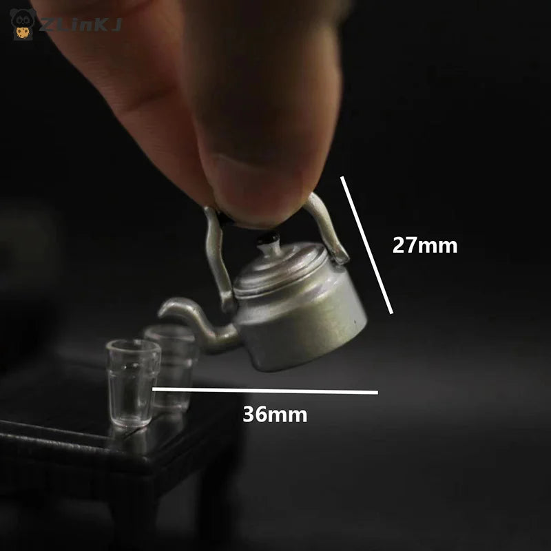 ▶1Pc Miniature Replica Mini Kettle Model Kids Play Toys, Dollhouse Accessories Zpaxo