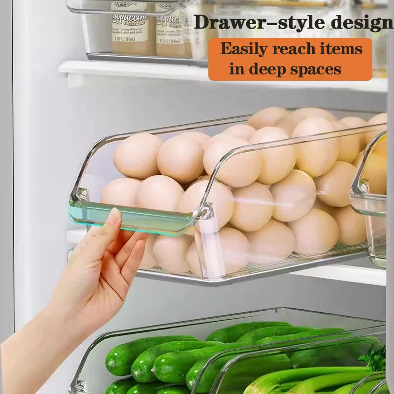 Clear Fridge Organizer Open Drawer Snack Storage Box Multifunctional Zpaxo