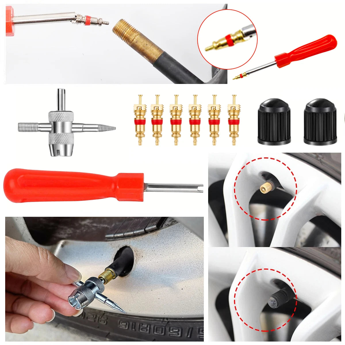 Tire Valve Stem Core Remover & Repair Kit – 33 Pcs