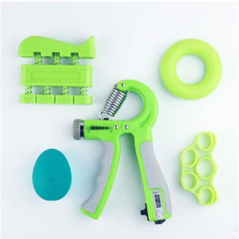 Gym Fitness Adjustable Count Hand Grip Set Finger Forearm Strength Muscle Recovery Gripper Exerciser Trainer Ball Decompression Zpaxo Green count 5 pc set