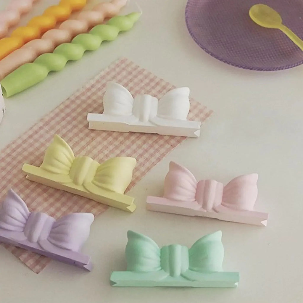 Gypsum Bow Candle Holder Long Candlestick Wedding Birthday Party Home