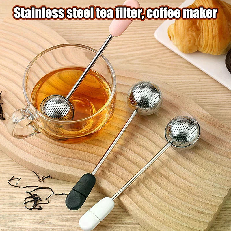 Portable Outdoor 304 Stainless Steel Rotating Tea Infuser With Tea Ball, Tea Strainer, And Filter Mesh; Coffee Grounds Filter Zpaxo