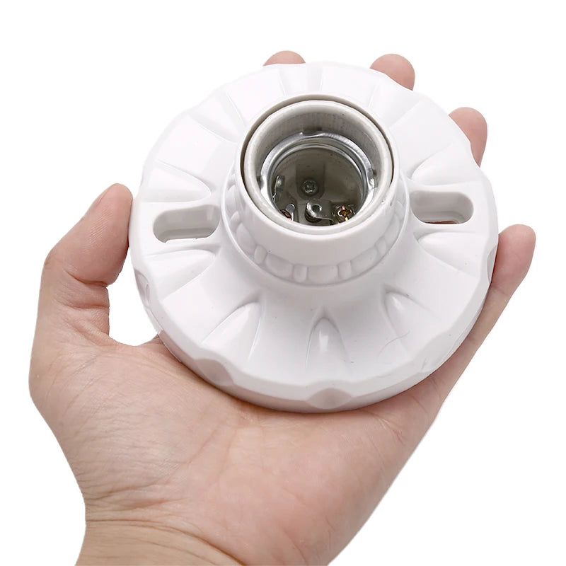 E27 Ceramics LED Light Bulb Holder Round Socket Base Hanging Lamp 6A