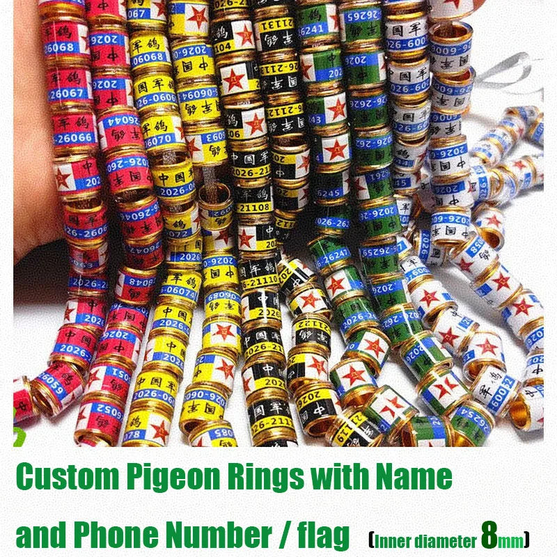 Custom Pigeon Rings Name Phone Number Aluminum Inner Diameter Bird
