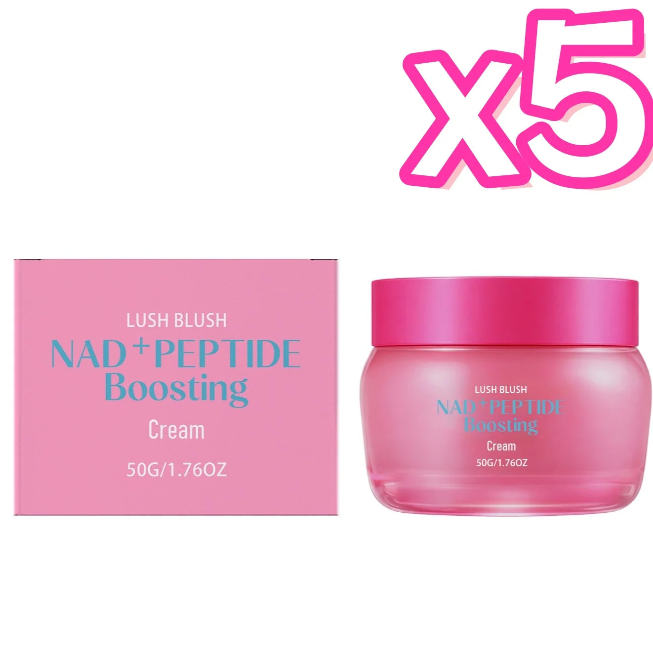 NAD+ Peptide Boosting Cream – Anti-Wrinkle Lifting Face Cream Anti-Aging Face Cream Zpaxo 50g Boxed x 5