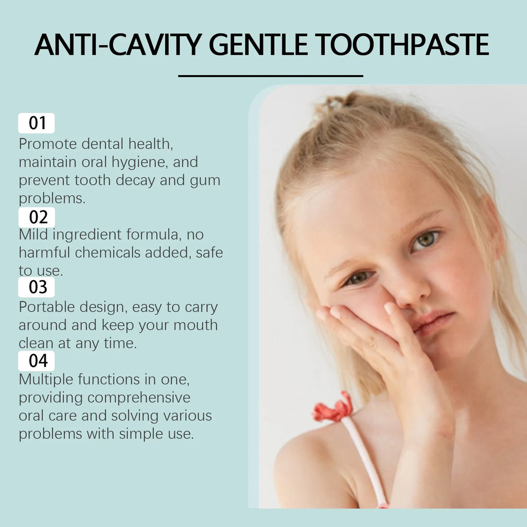 Kids Anti-Cavity Toothpaste - Gentle Whitening Toothpaste For Children, Stain Removal & Enamel Protection, Mild Flavor Zpaxo