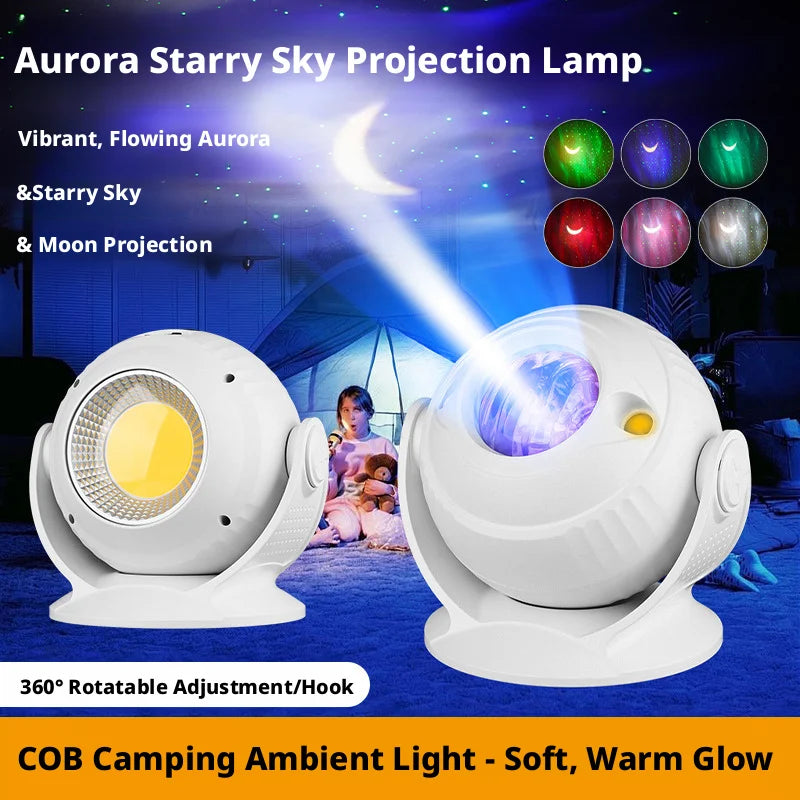 Rechargeable Aurora & Starry Sky Camping Lantern Projector