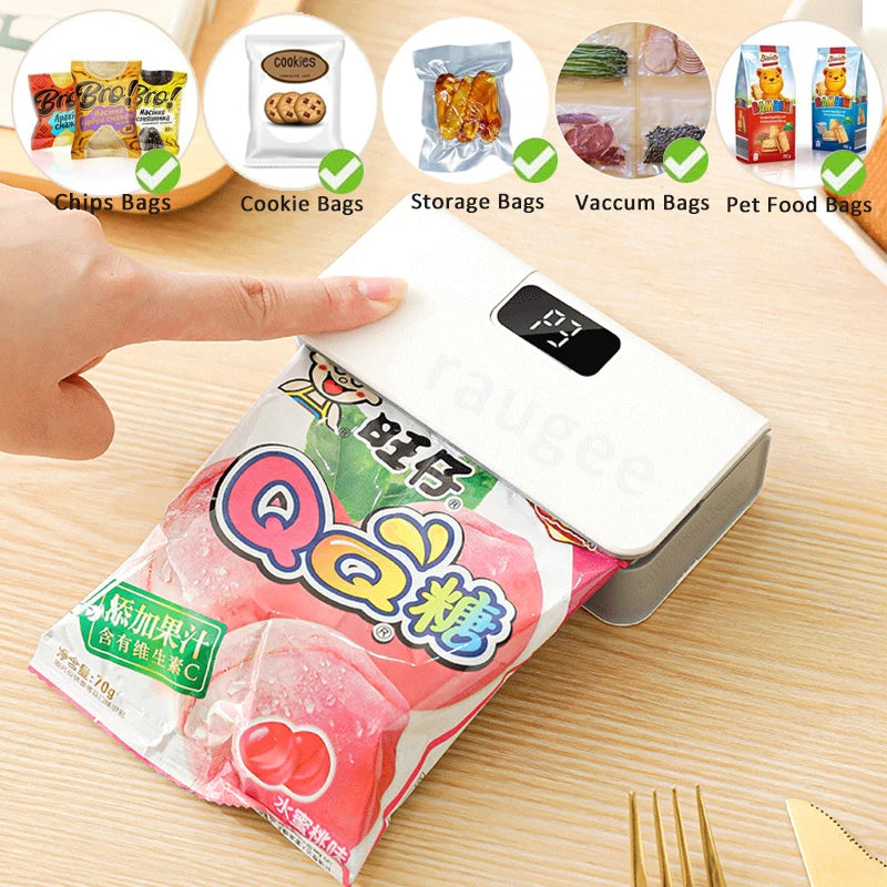 Mini Sealing Machine 2in1 Plastic Bag Sealer USB Rechargeable