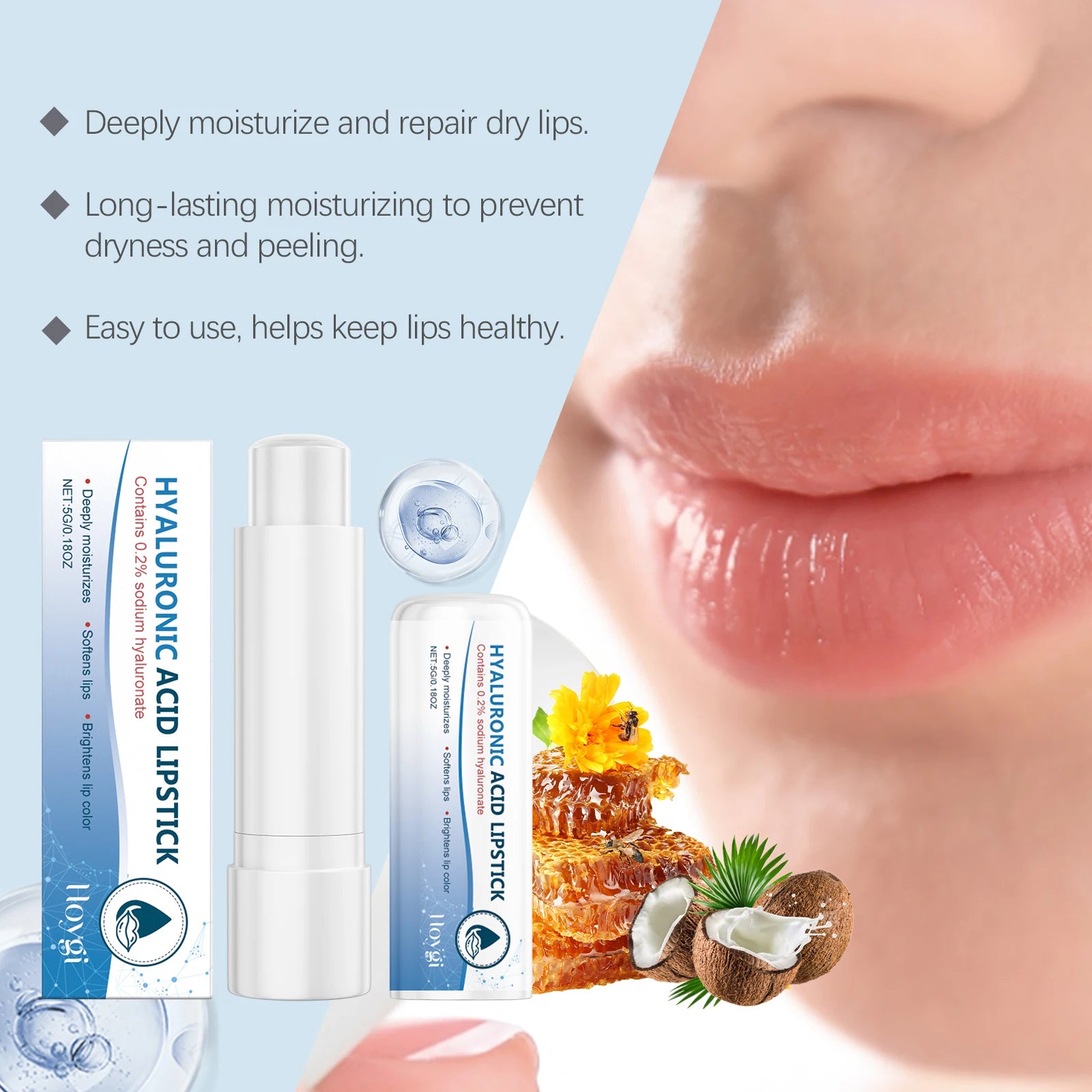 Hoygi Hyaluronic Acid Lip Balm – Moisturizing & Nourishing Lip Balm Zpaxo