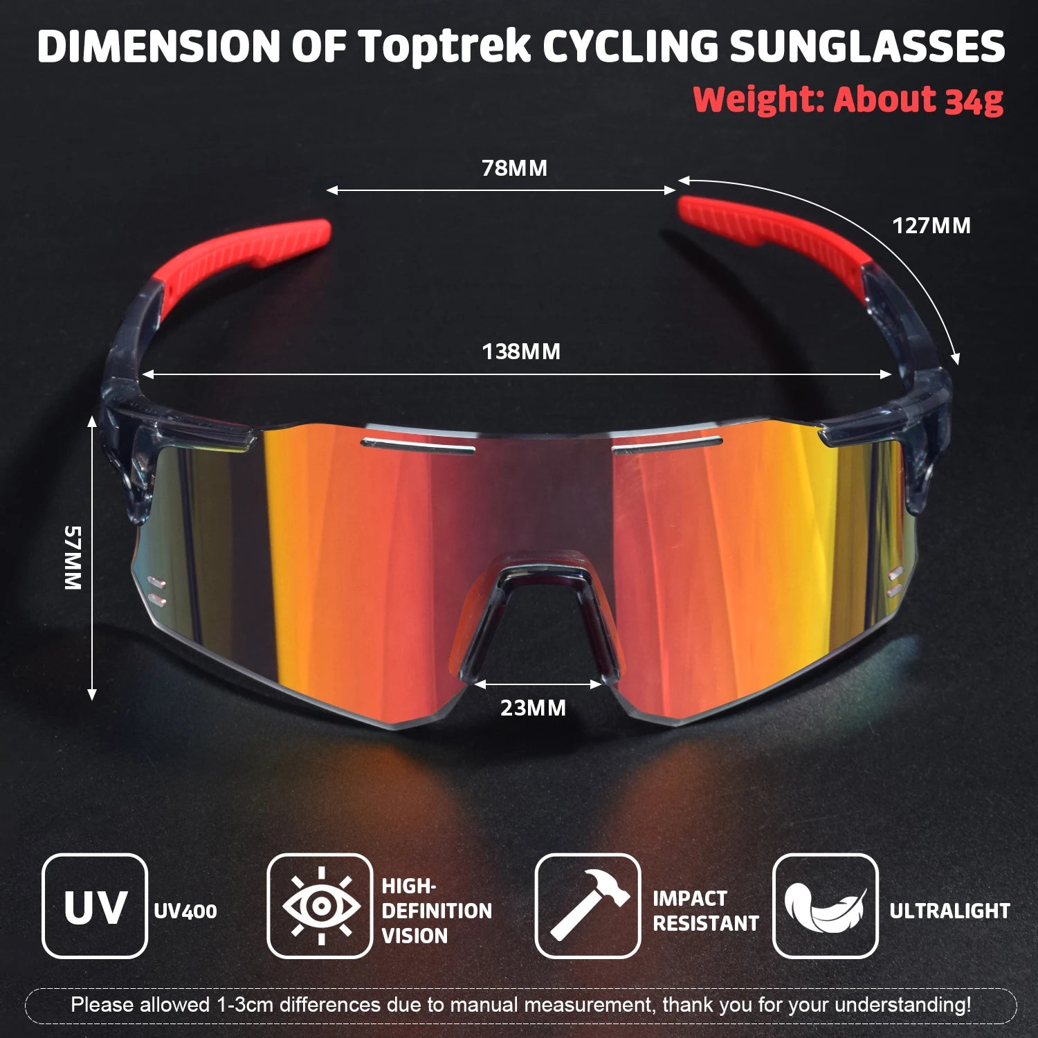 Toptrek Outdoor Photochromic Sunglasses Cycling Sports MTB Running Glasses Hiking Bicycle Goggles Men Women UV400 Bike Eyewear Zpaxo