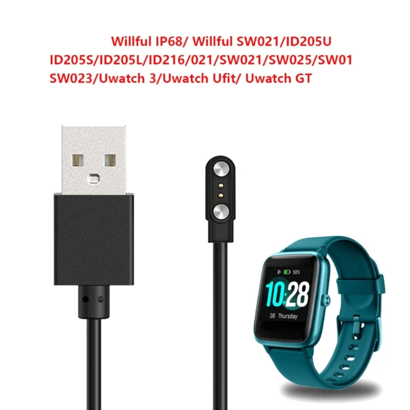 Charging Cable Replacement for Willful IP68/Willful/SW021/ID205U/ID205S USB Cord for Smartwatch Zpaxo