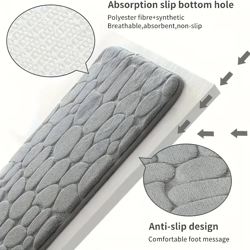 Easy And Stylish] Memory Foam Flannel Bath Mat Quick-Drying Non-Slip, Soft Comfortable, Machine Washable Stylish Home Bathroom Zpaxo