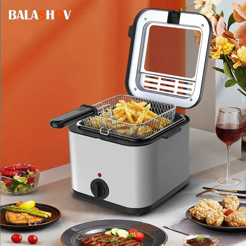 2.5L Electric deep fryers Oil Oven Stainless Steel Small Oil fryer chicken French Fries Frying Machine Heating Cooker deep fryer Zpaxo