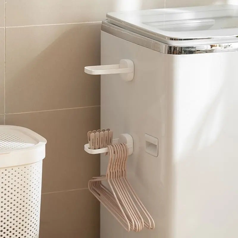 2PCS Non-Perforated Multi-Functional Balcony Folding Pants Rack Hanger Storage Tool with Sorting Hooks Space-Saving Organizer Zpaxo