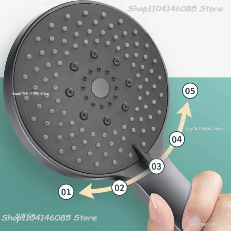 5 Modes Shower Head High Flow Massage Shower Head Rain Shower Head Handheld Rain Showers Head Adjustable Bathroom Cleaning Zpaxo