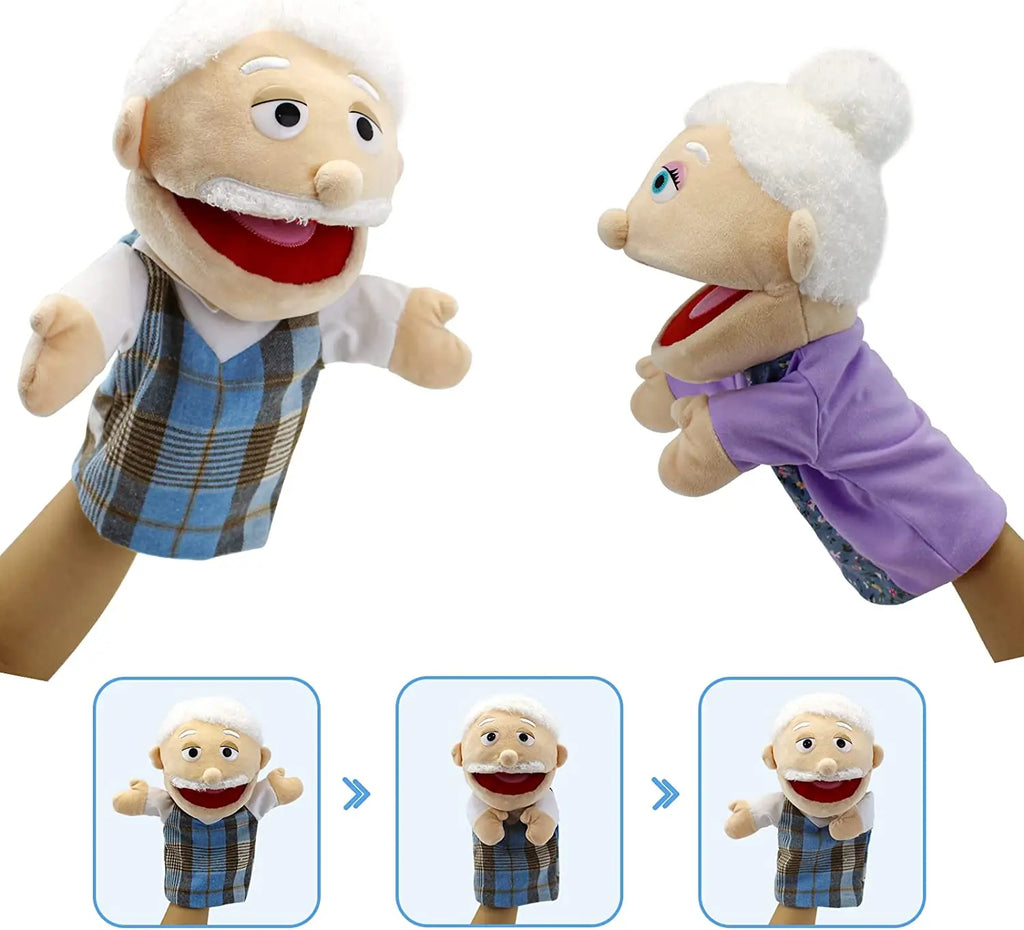 Family Plush Hand Puppets 28- Soft Skin-friendly Toy Open-mouth