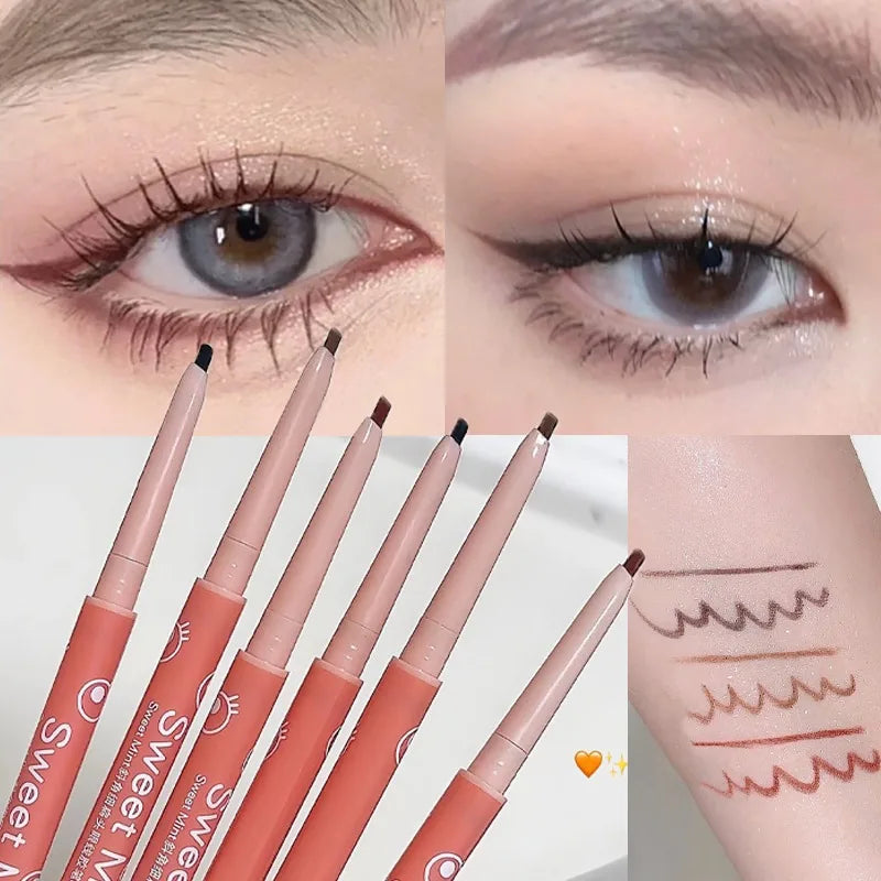 Red Brown Eyeliner Pencil Waterproof Long Lasting Matte Black Easy