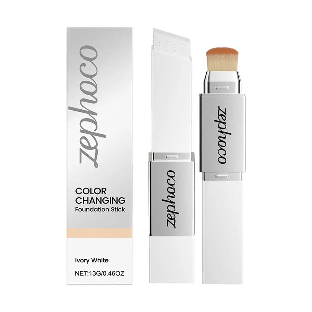 2-in-1 Color-Changing Foundation Stick – Matte & Moisturizing Foundation Stick Zpaxo Ivory white