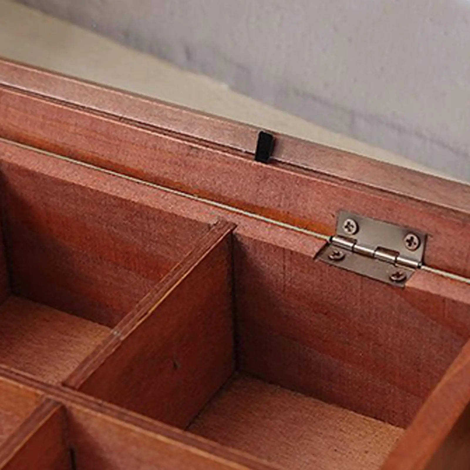 Tea Bag Organizer 12-Compartments Wooden Box Storage Clear Lid Home