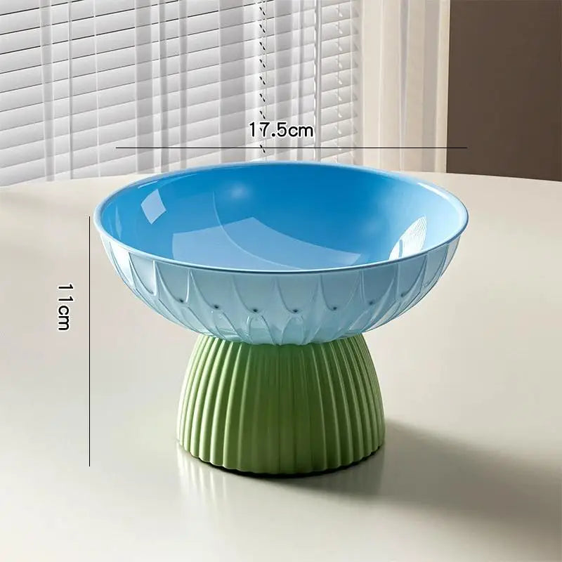 Elegant Large Washable Fruit Bowl Pedestal Chic Hygienic Tabletop Zpaxo Blue