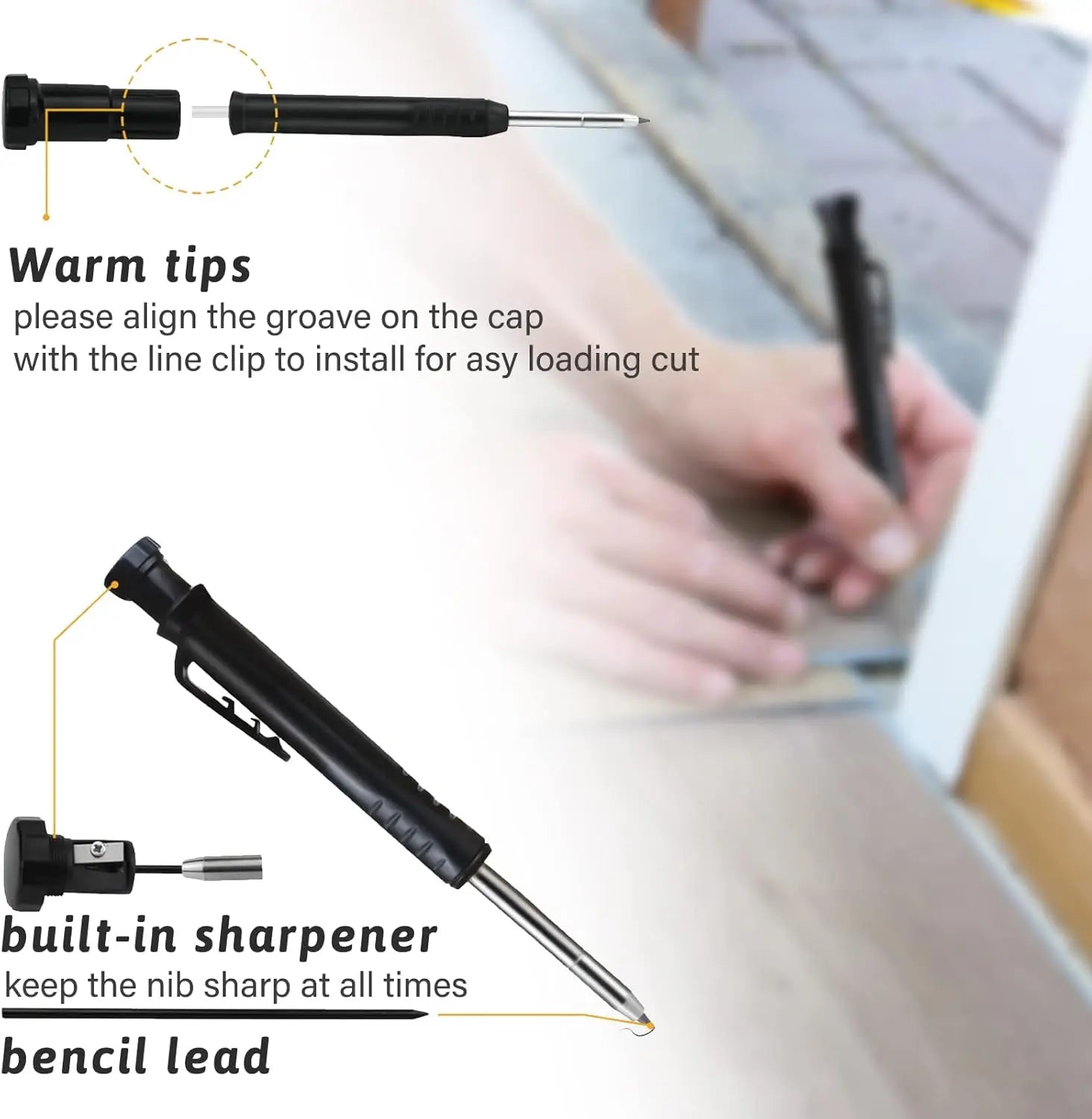 Adjustable Scribing Tool & Tile Layout Gauge – 6 Pencils Kit