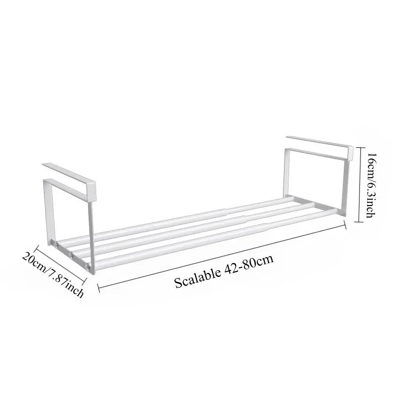 Adjustable Shoe Rack – Layered Organizer with Hanging Basket