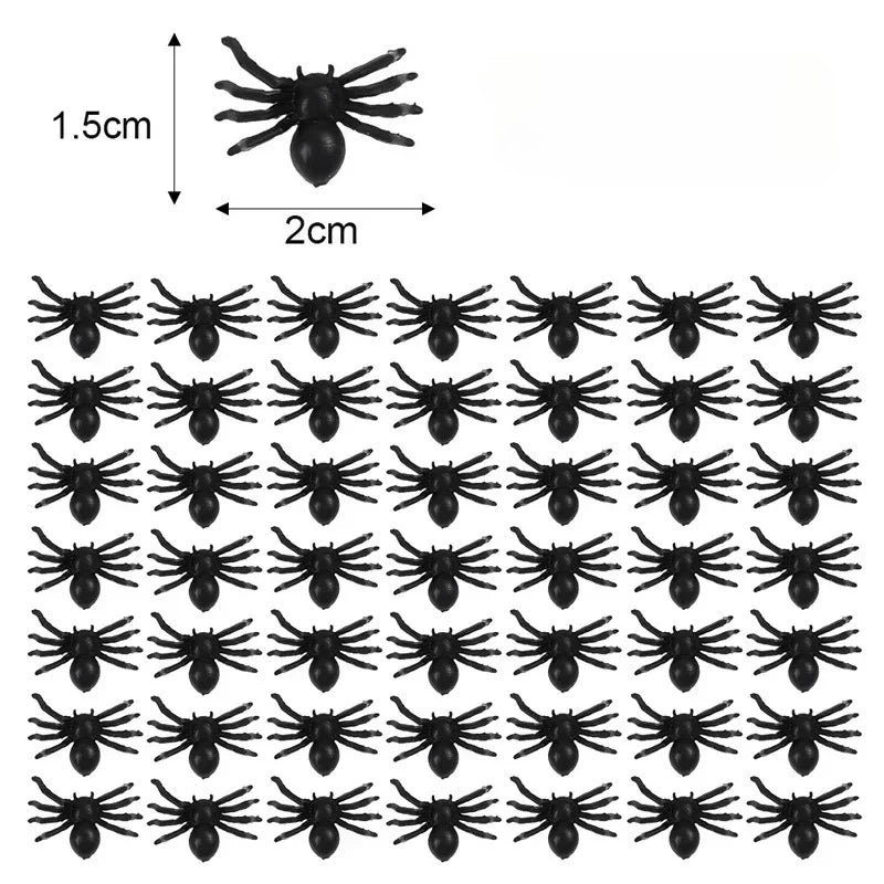 Wholesale Mini Fake Black Spiders Halloween Decoration Horror Spider DIY Party Haunted House Prop Lifelike Insects Tricky Toys Zpaxo little spider 400PCS