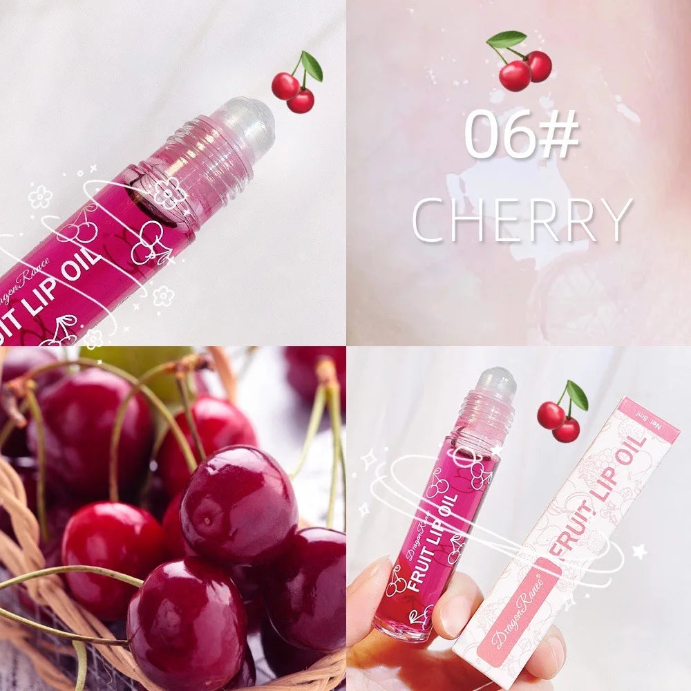 Roll-On Lip Oil Moisturizing Lip Balm Liquid Nourishing Lip Oil Colorless Transparent Fruit Lip Oil New Valentine's Day Gift Lip Balm Zpaxo 06dr64