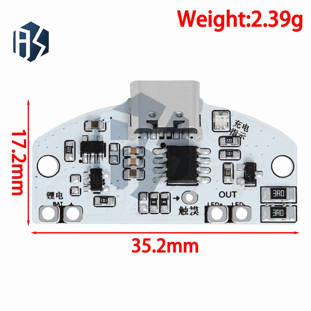 Type-c Touch Lamp Dimmer Module 3-Mode Stepless Dimming LED Zpaxo