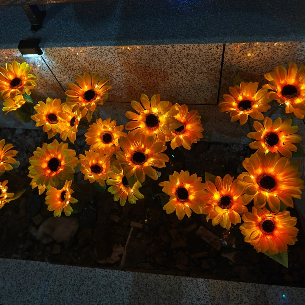 6-head Sunflower Solar Light Solar-powered Outdoor Garden Decorative