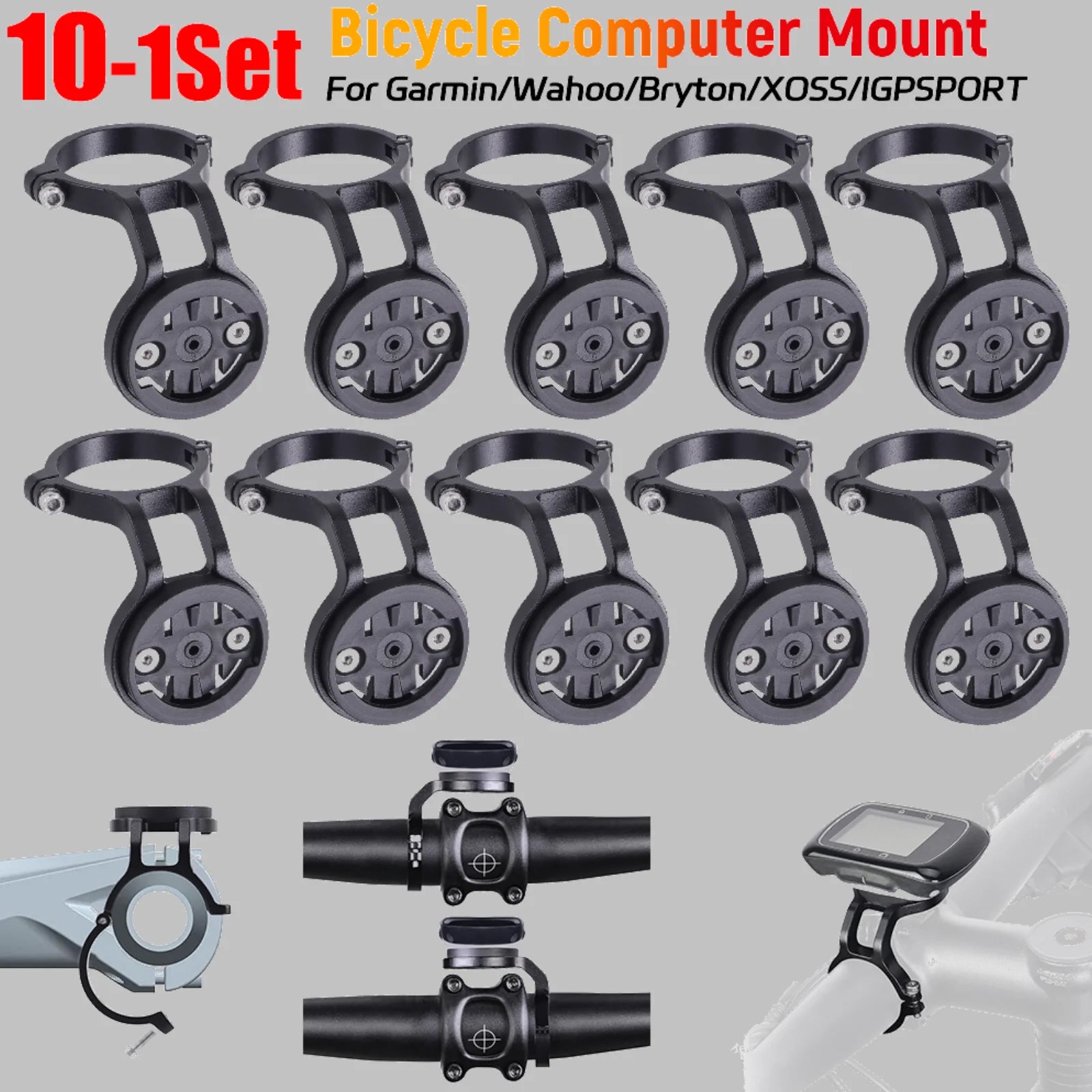 10- Bike Computer Mount Aluminum Alloy MTB Road Light GPS Holder