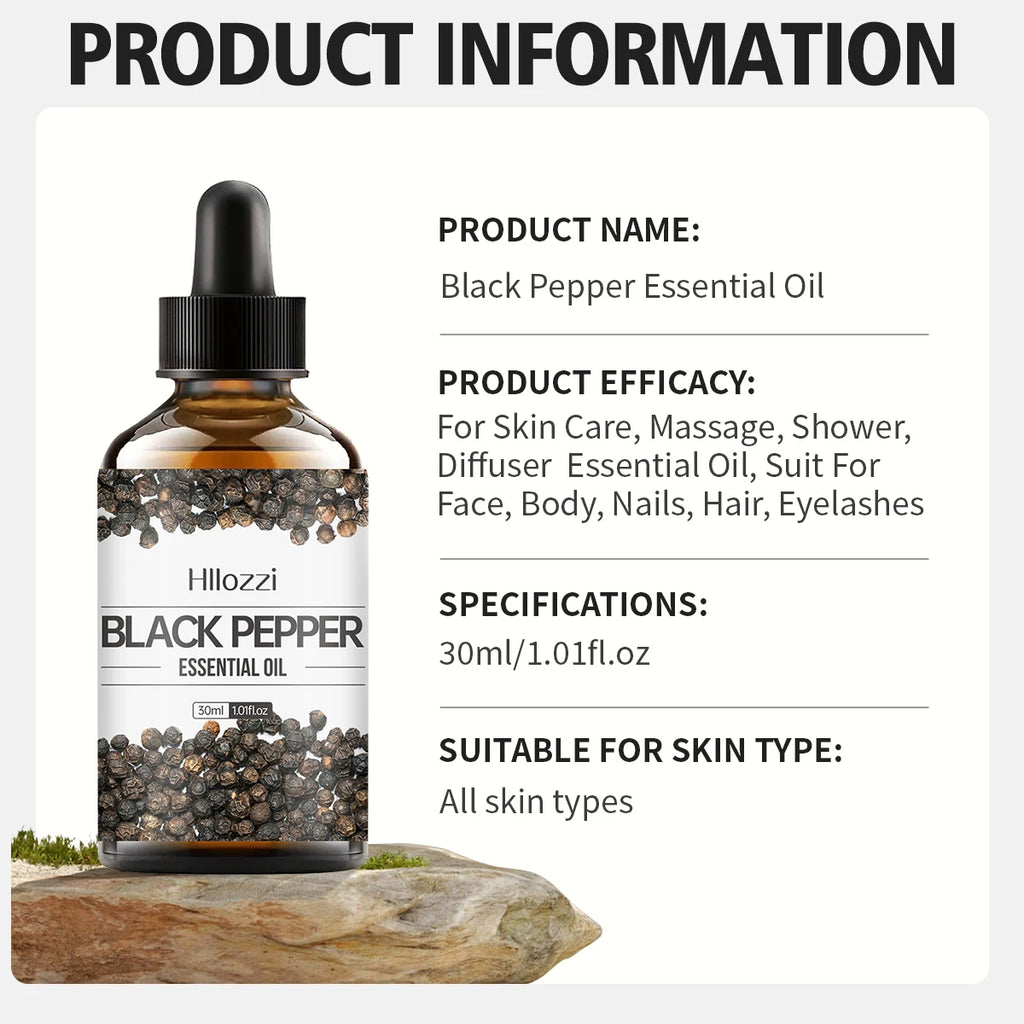 Black Pepper Essential Oil Pure Relieve Stress Suitable Aromatherapy Zpaxo