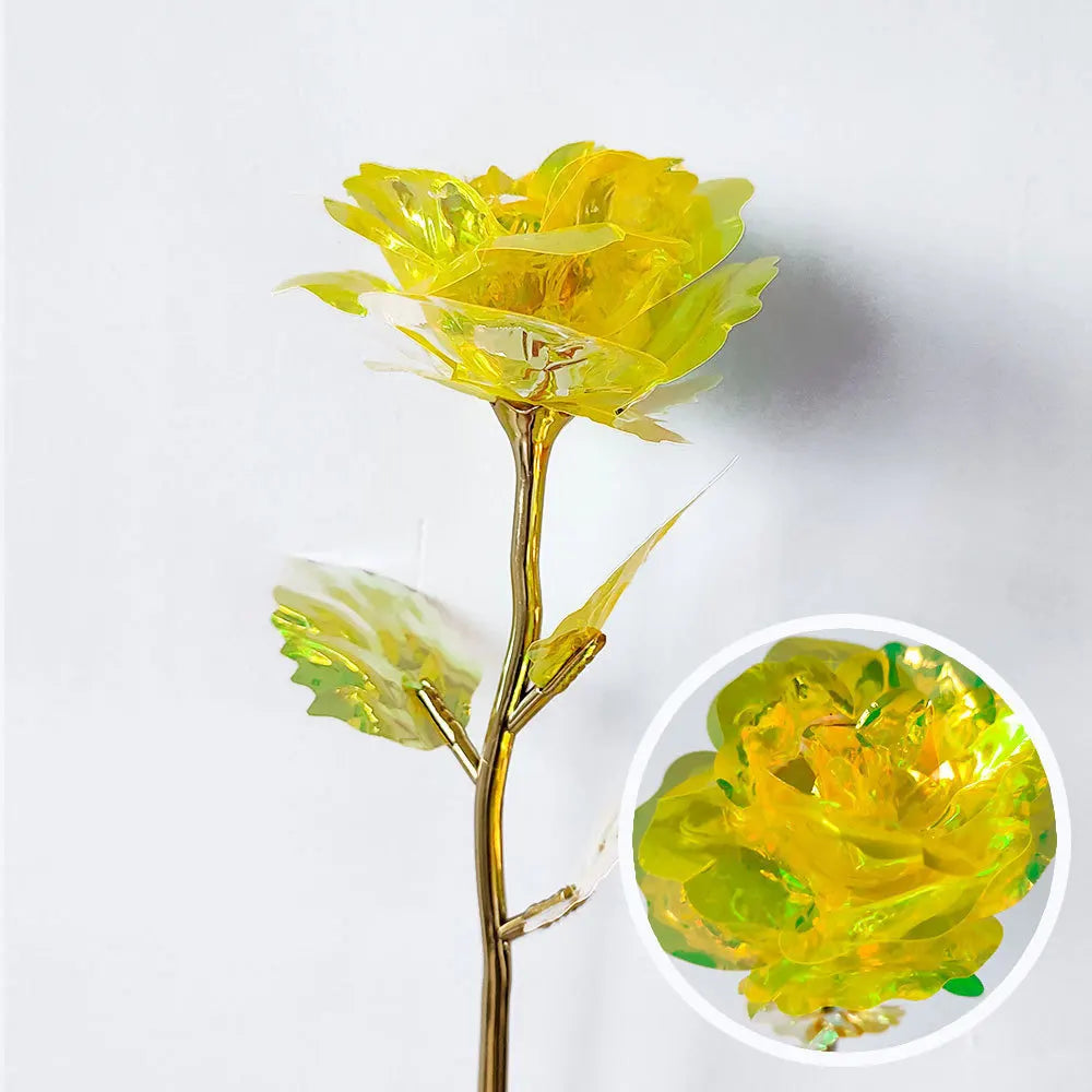 24K Gold Foil Artificial Rose – Eternal Gift & Home Decor Artificial Decorative Rose Zpaxo