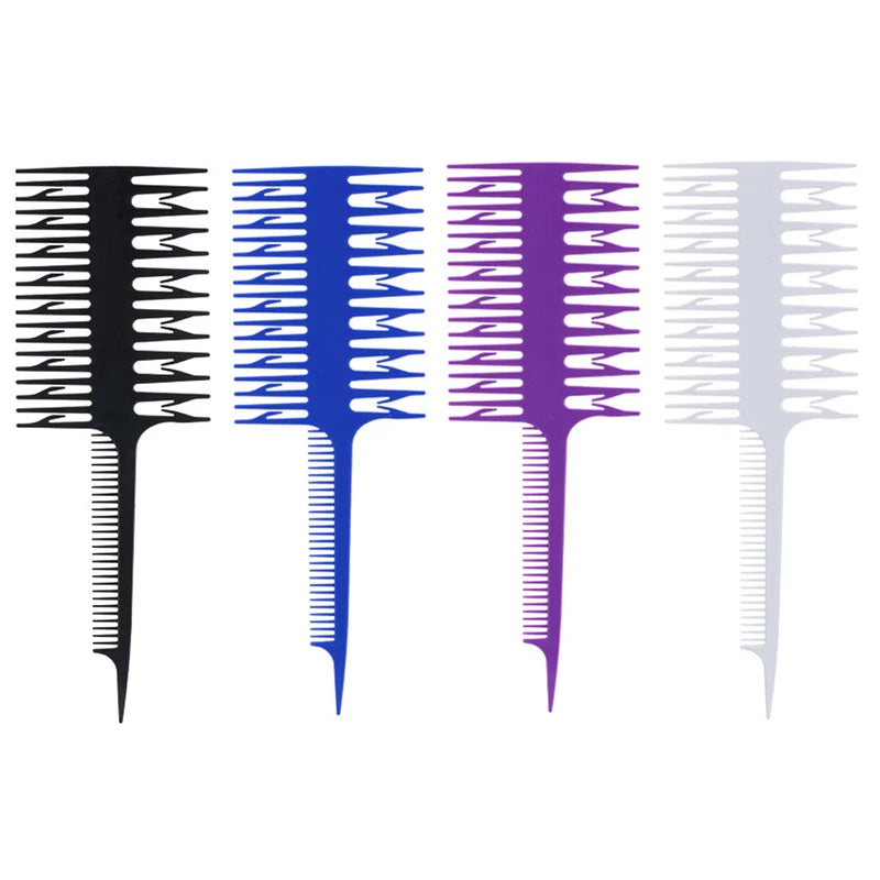 3 in1 Professional Hair Comb Hair Dyeing Highlight Brush Fish Wide Tooth Zone Comb Barber Hairdressing Salon Hair Styling Tool Zpaxo