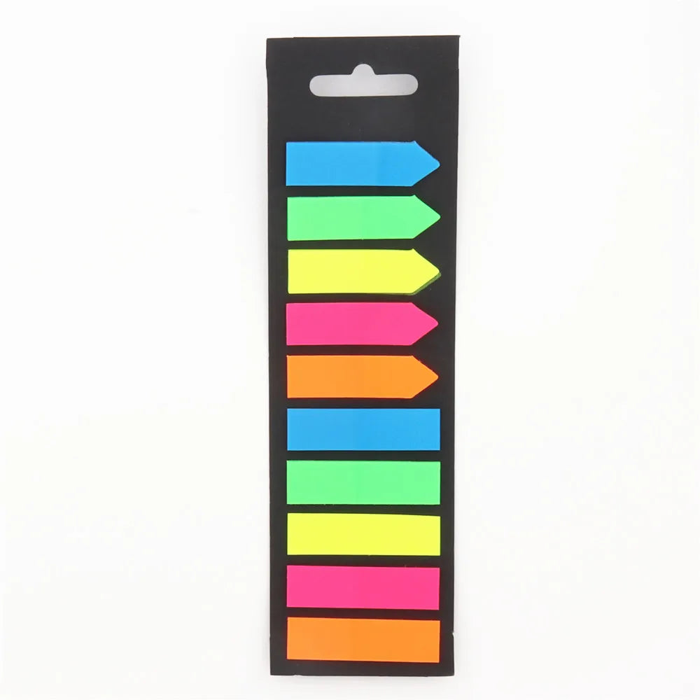PET Page Markers Adhesive Index Tabs Bright Colors Arrow Flag Book Zpaxo C