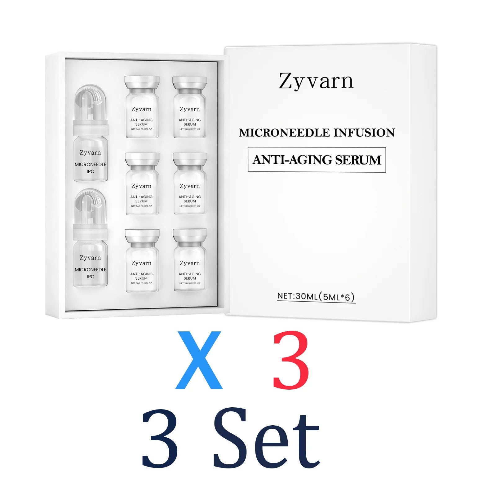 Facial serum 0.25mm Microneedle Set Roller Winter skincare Moisturizer Hydrating cream Night cream Day cream Dry skin remedy Zpaxo 3 Set