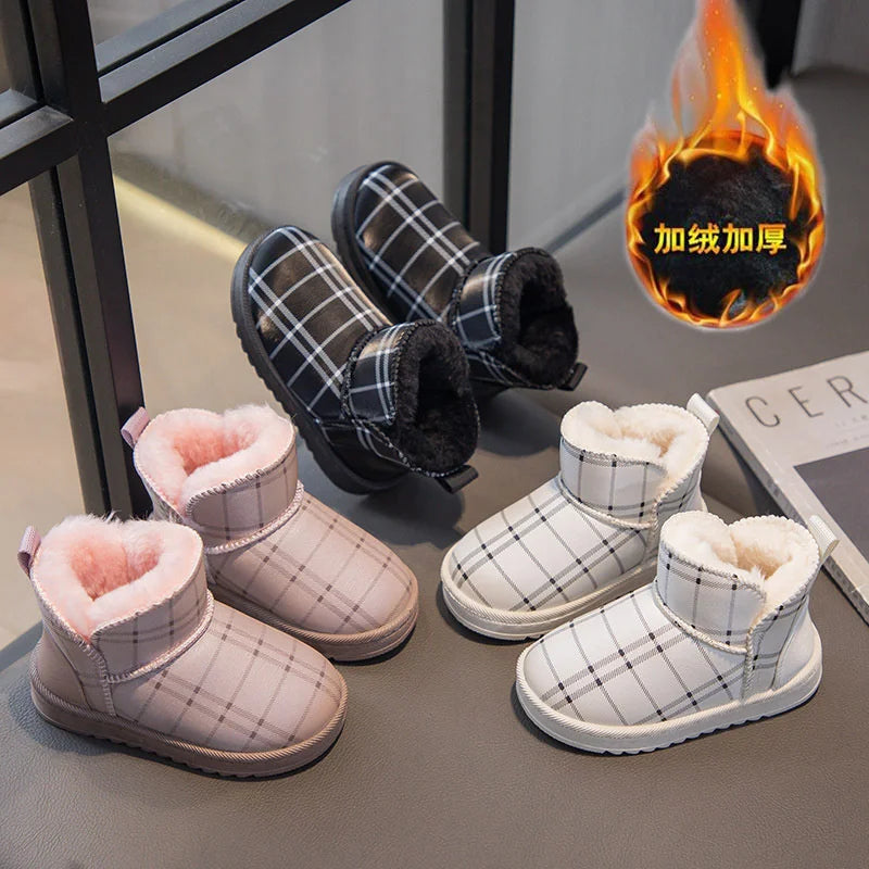 2023 Baby Girl Shoes Winter Kids Snow Boots Velvet Thickening Zpaxo